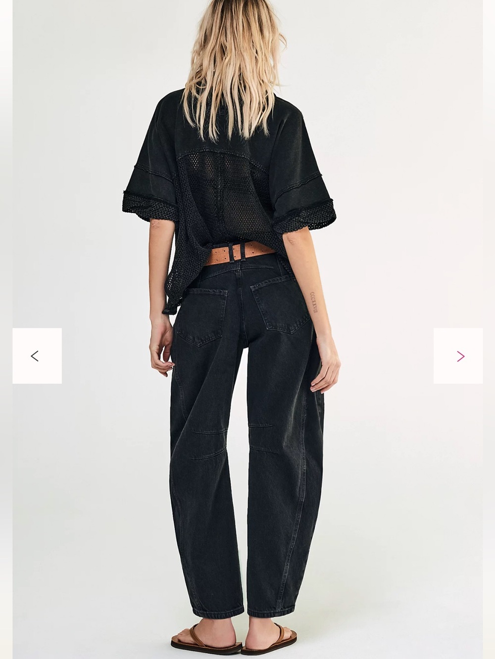 Free People We The Free Good Luck Mid-Rise Barrel Jeans - Picture 2 of 7